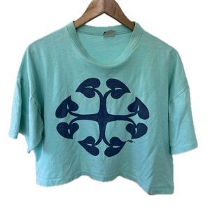 CHB 100% Cotton Hawaiian Anthurium Quilt Pattern Crop T-Shirt One Size
